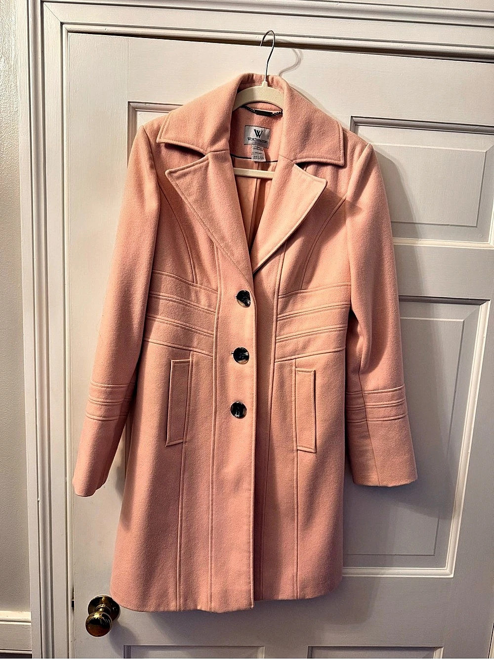 Worthington Wool Blend Tailored Coat in Blush Pink Size XS Like New